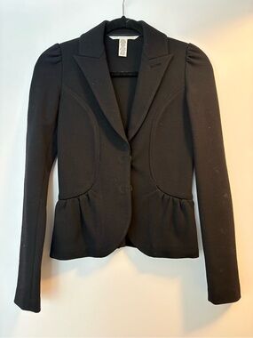 Diane von Furstenberg Black Tailored Peplum Blazer